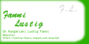 fanni lustig business card